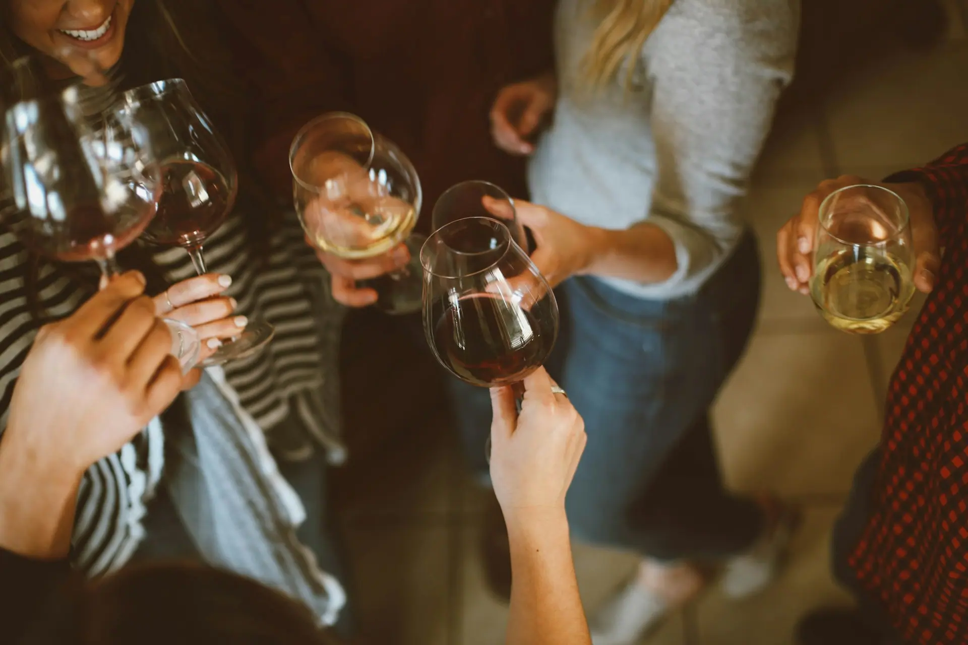 Coworkers toasting drinks at an after-work celebration
